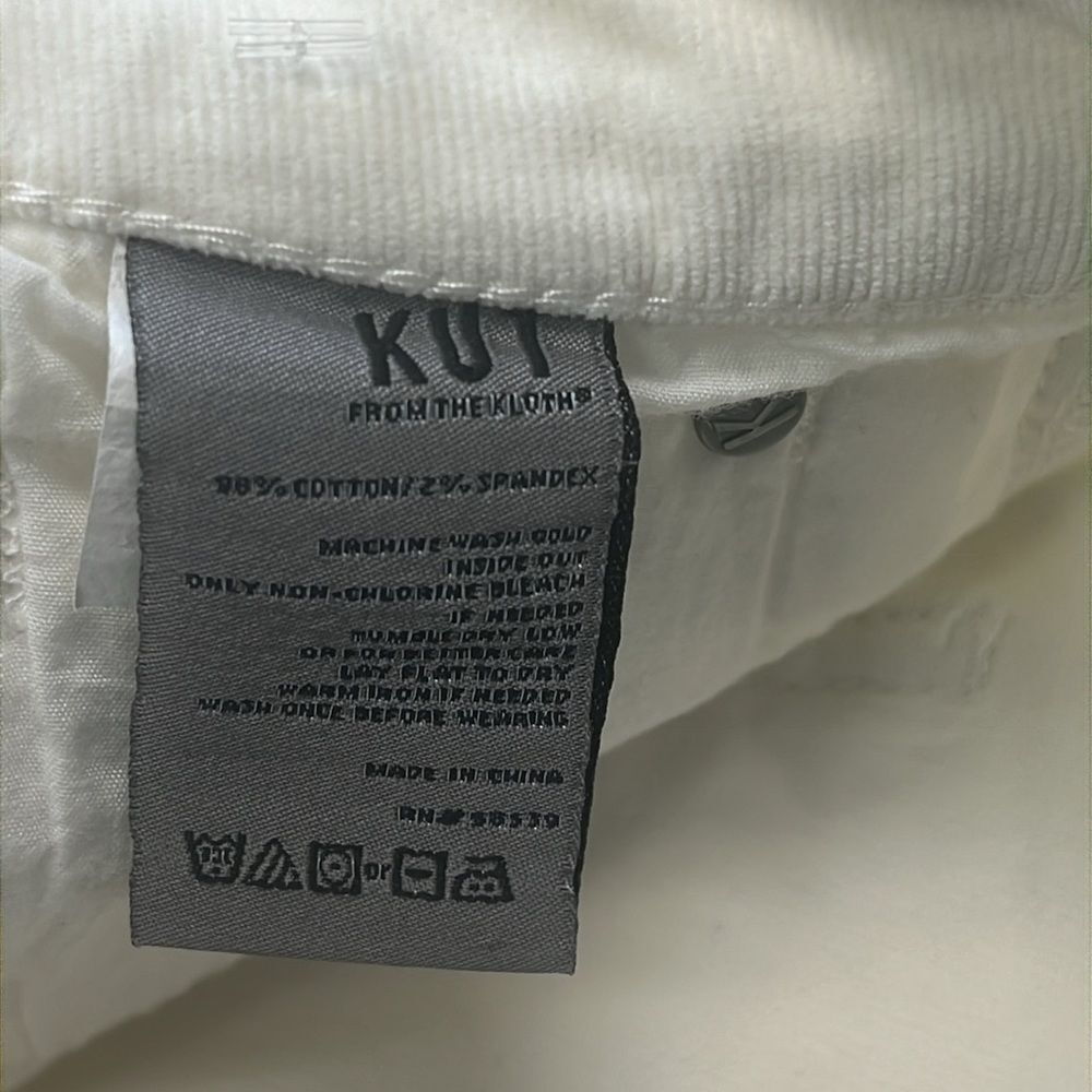 Kut from the Kloth Cream Corduroy Pant Size 6 NWOT - Picture 11 of 14